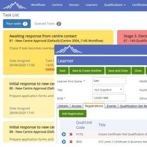Screenshot of training management software learner setup
